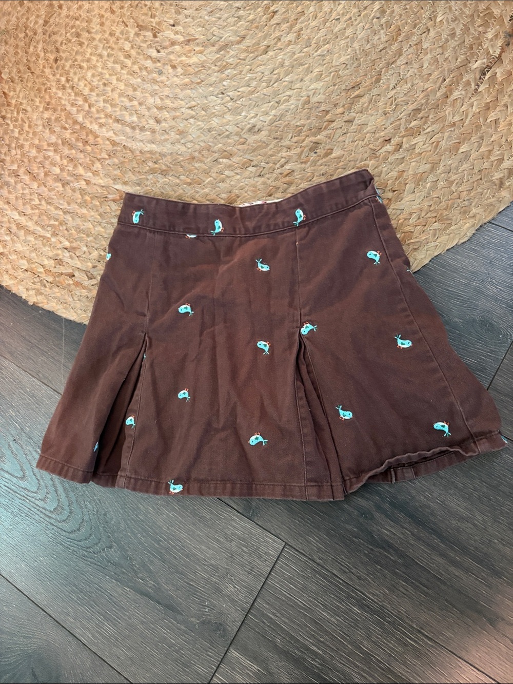 Girls Vintage L.L. Bean Adjustable Skirt with Birds Size 8